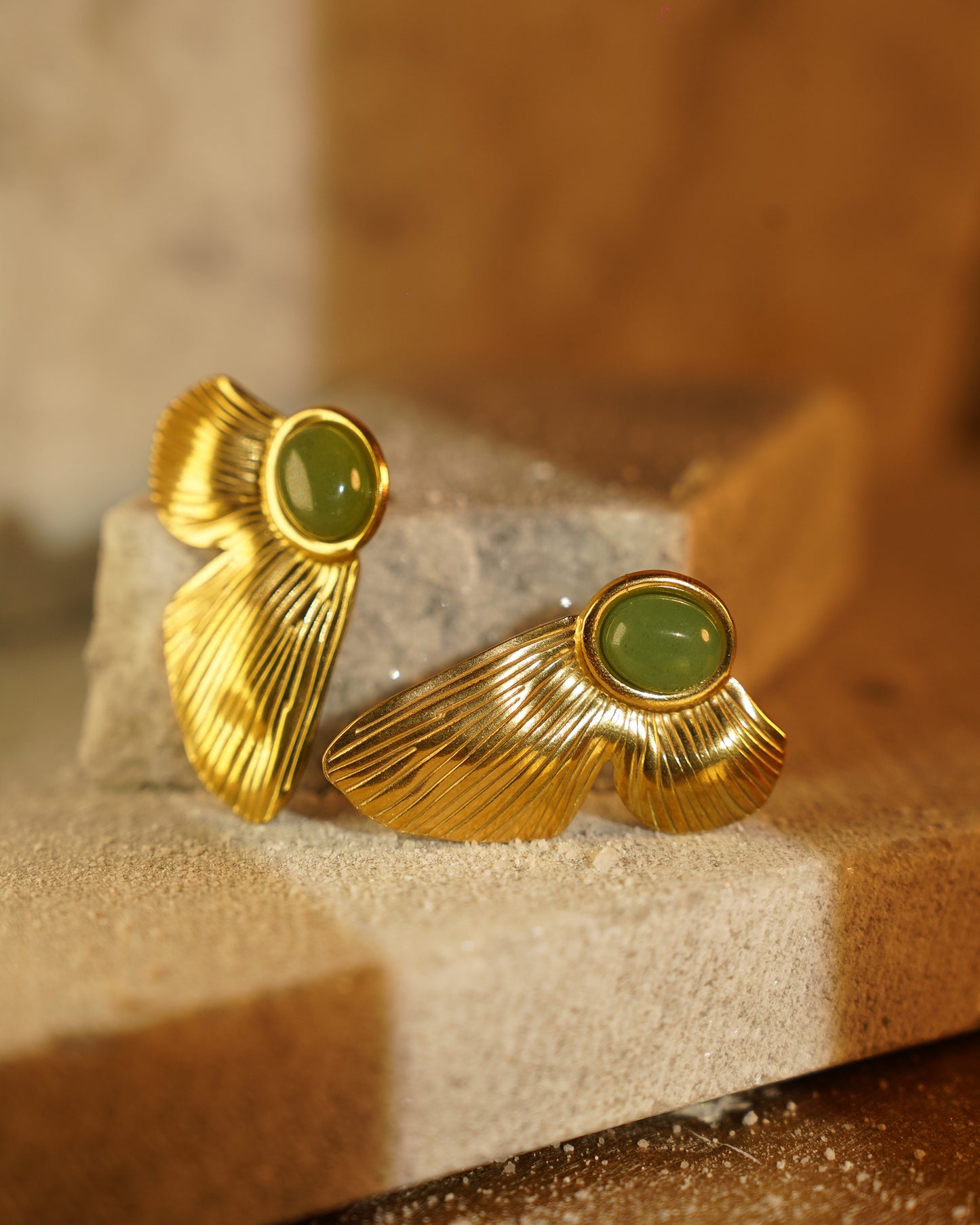 Emerald Muse Fan Studs