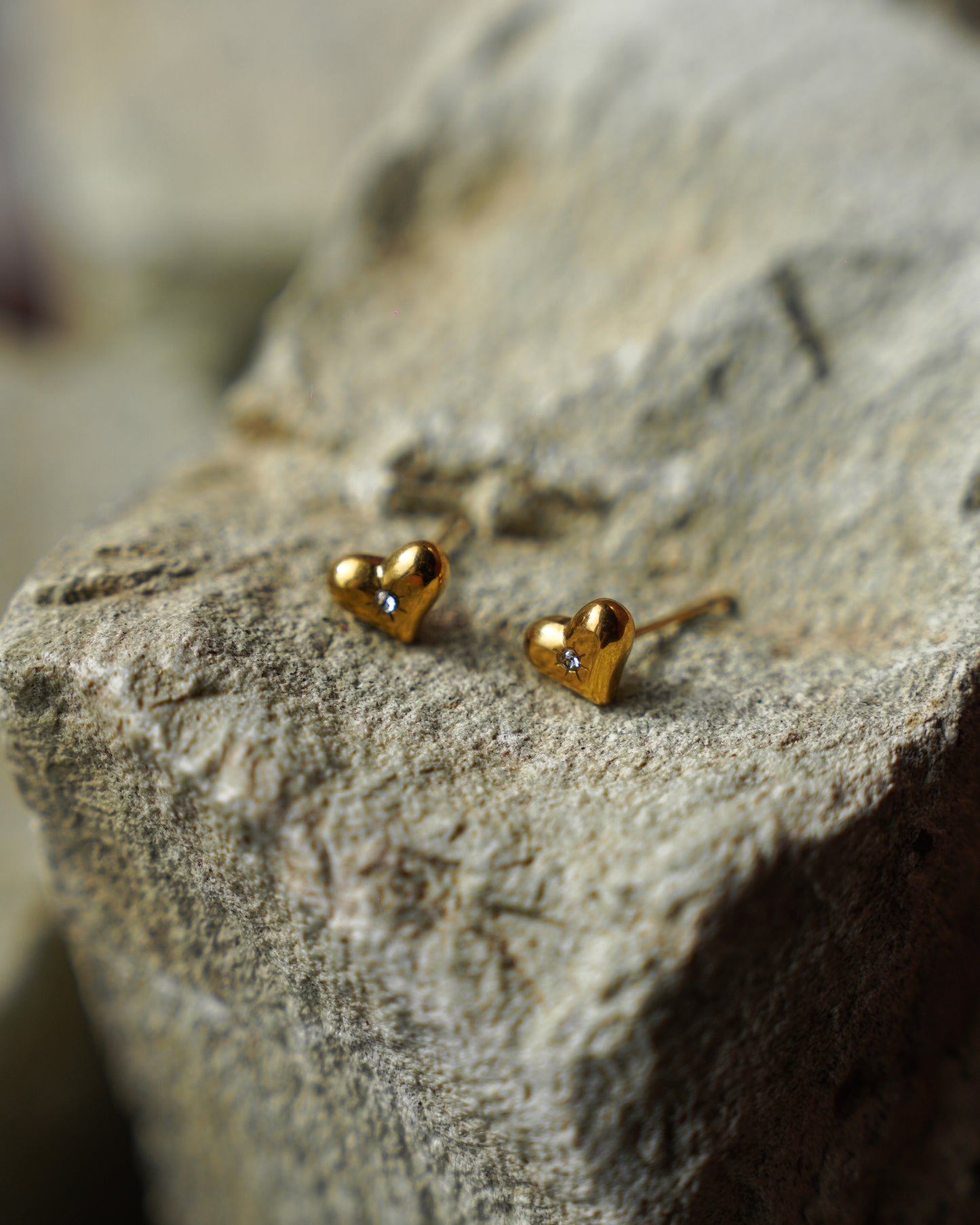 Golden Heart Studs