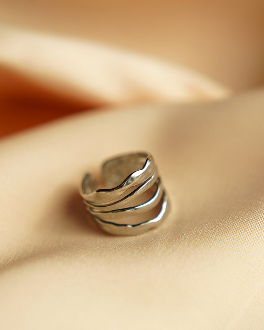 Flow Lines Ring – Silver