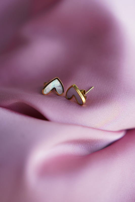 Enamel Heart Studs