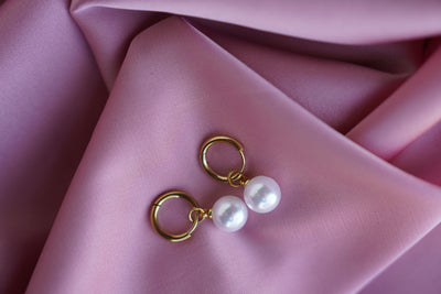 Classic Pearl Drop Hoops