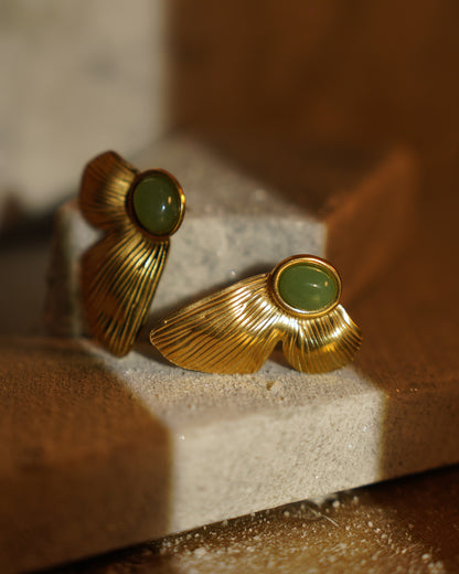 Emerald Muse Fan Studs