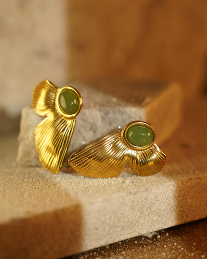 Emerald Muse Fan Studs