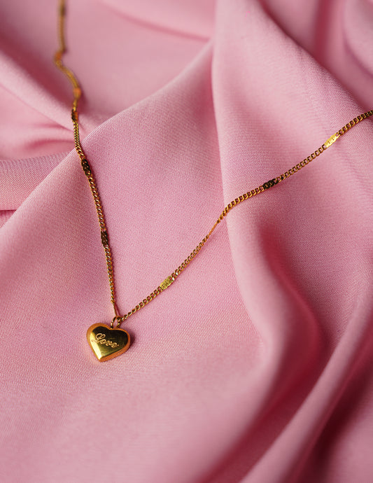 Love Script Heart Necklace