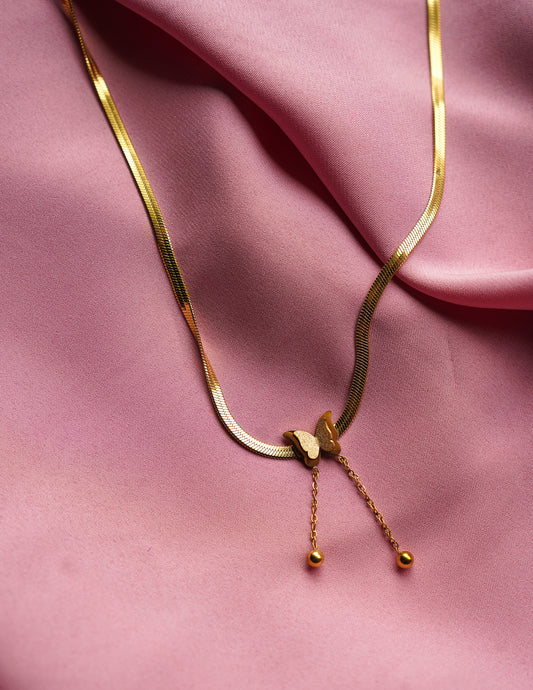 Golden Butterfly Knot Necklace