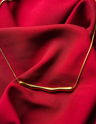 Golden Flow Bar Necklace