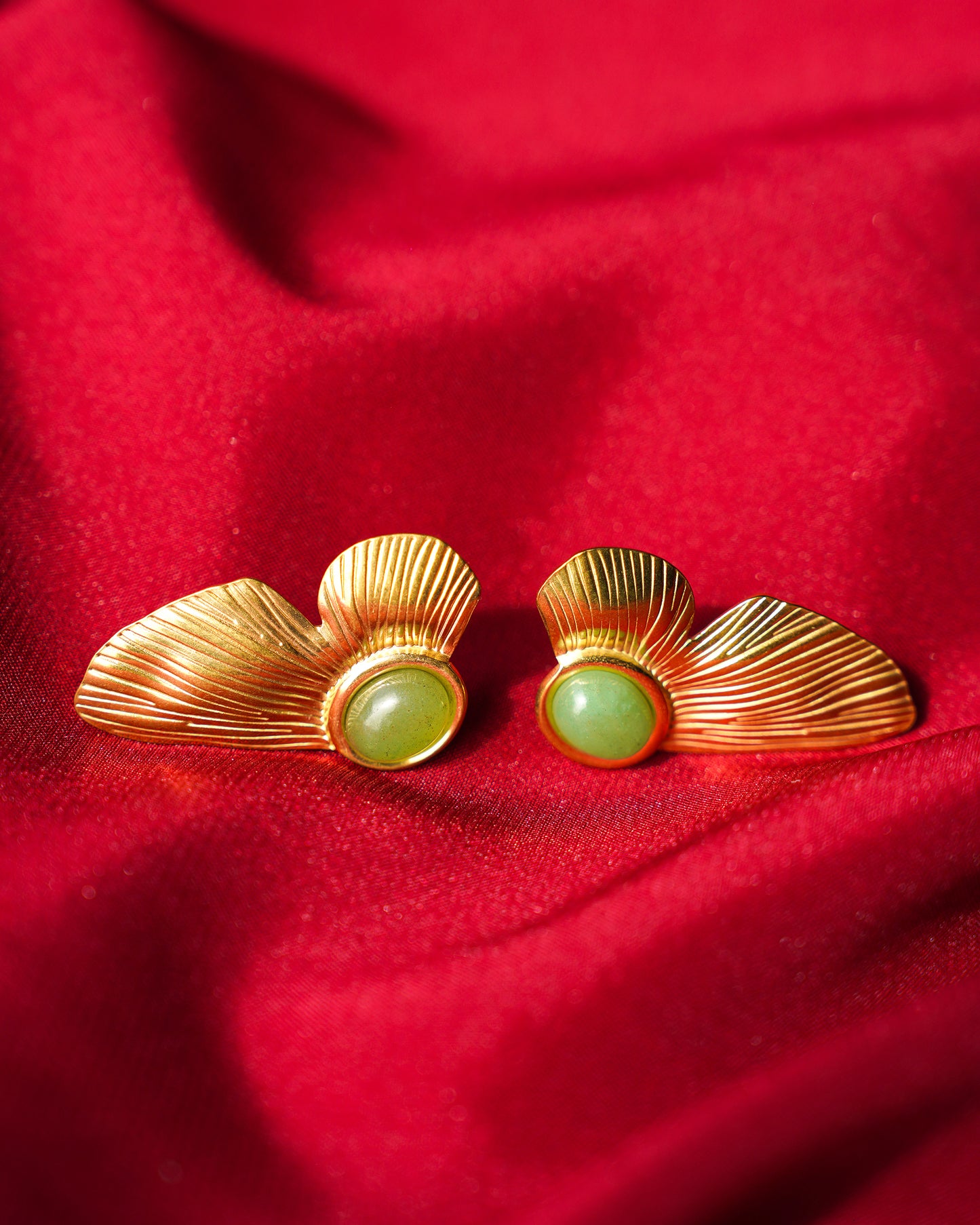 Emerald Muse Fan Studs