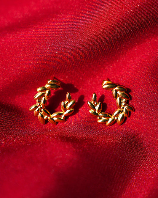 Laurel Charm Hoops