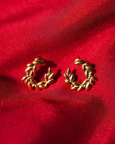 Laurel Charm Hoops