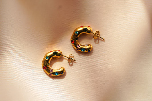 Carnival Gemstone Hoops