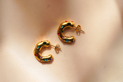 Carnival Gemstone Hoops