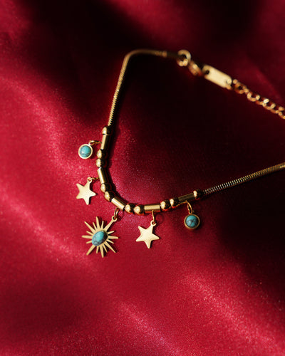 Celestial Star & Evil Eye Charm Bracelet