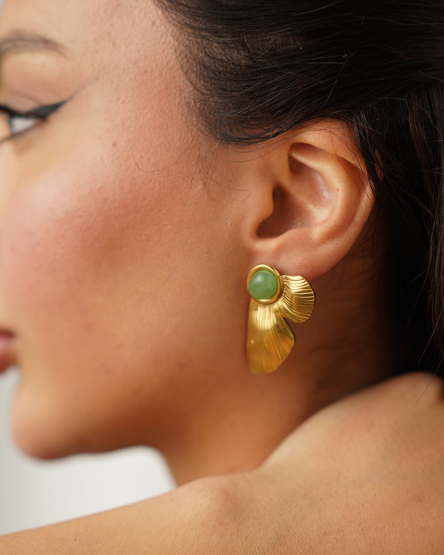 Emerald Muse Fan Studs