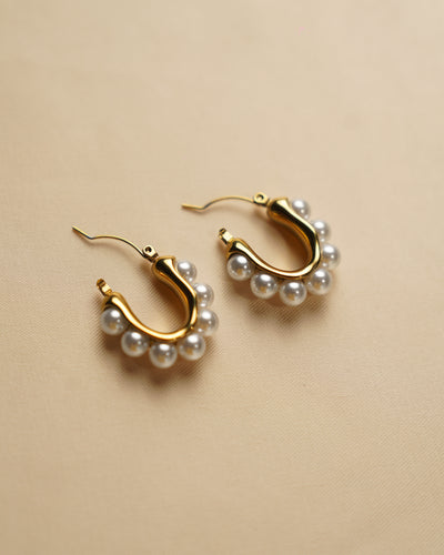 Regal Pearl Hoops