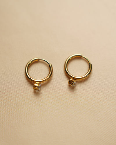 Crystal Drop Sleek Hoops